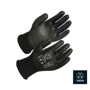 gants de travail PU BG6120 TANSAN noirs antidérapants
