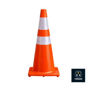 Cône de signalisation 70 cm TC70-4102 TANSAN avec bandes réfléchissantes
