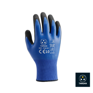 gant travail nitrile double enduction bleu noir TANSAN manutention